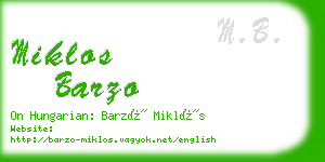 miklos barzo business card