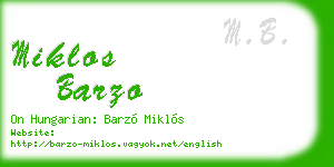 miklos barzo business card